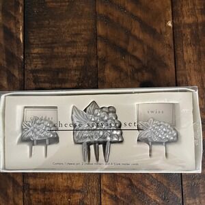 Pier 1 Imports Aluminum Grape Cheese Service Set Pin Markers 1893070 New